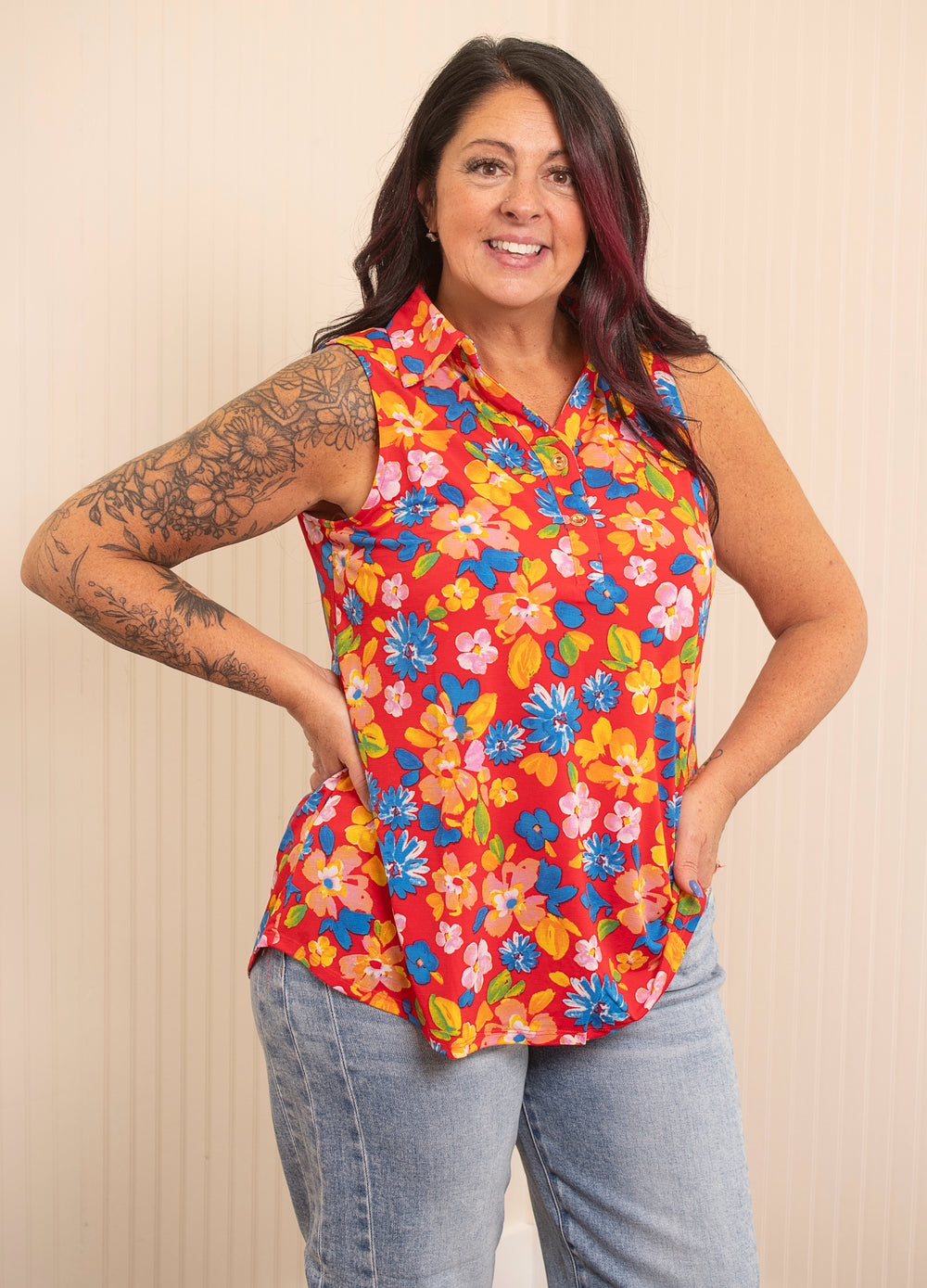 Dear Scarlett Fun To Be Had Seaspray Top - Red