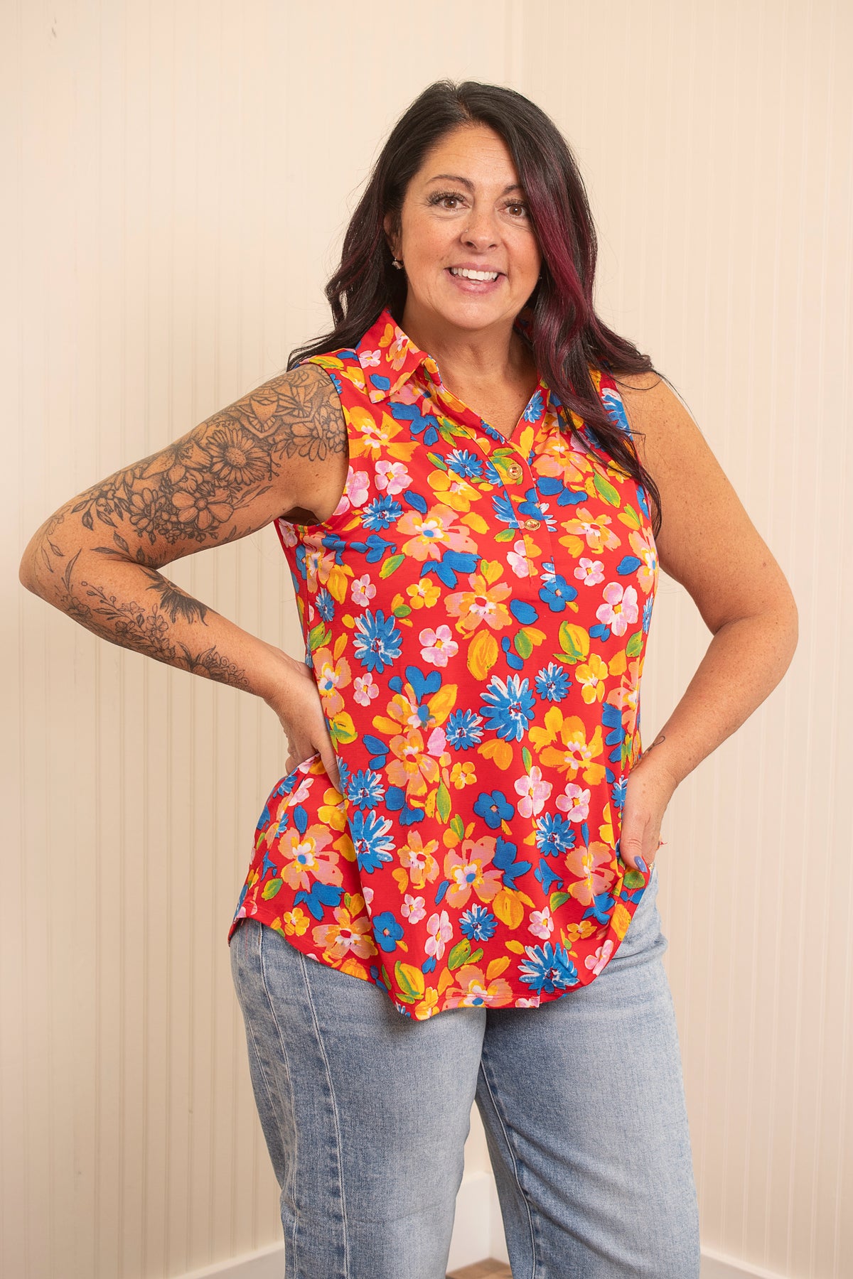 Dear Scarlett Fun To Be Had Seaspray Top - Red