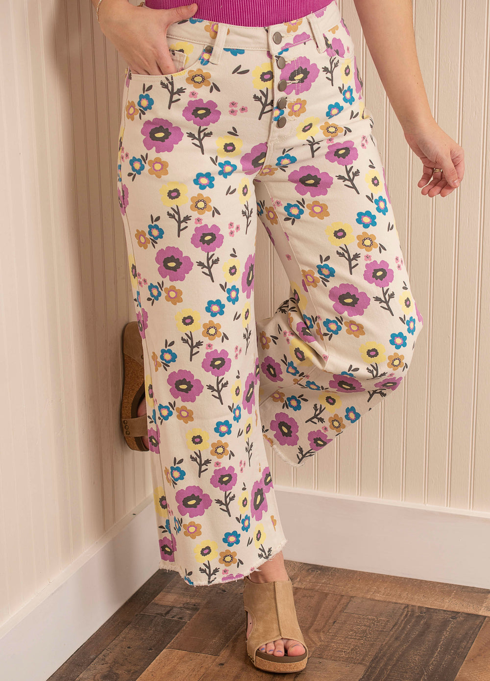 Floral Time Pants - Ecru