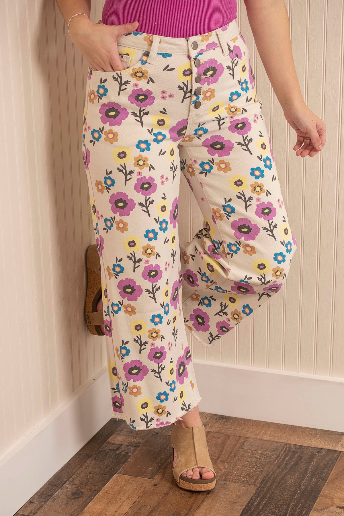 Floral Time Pants - Ecru