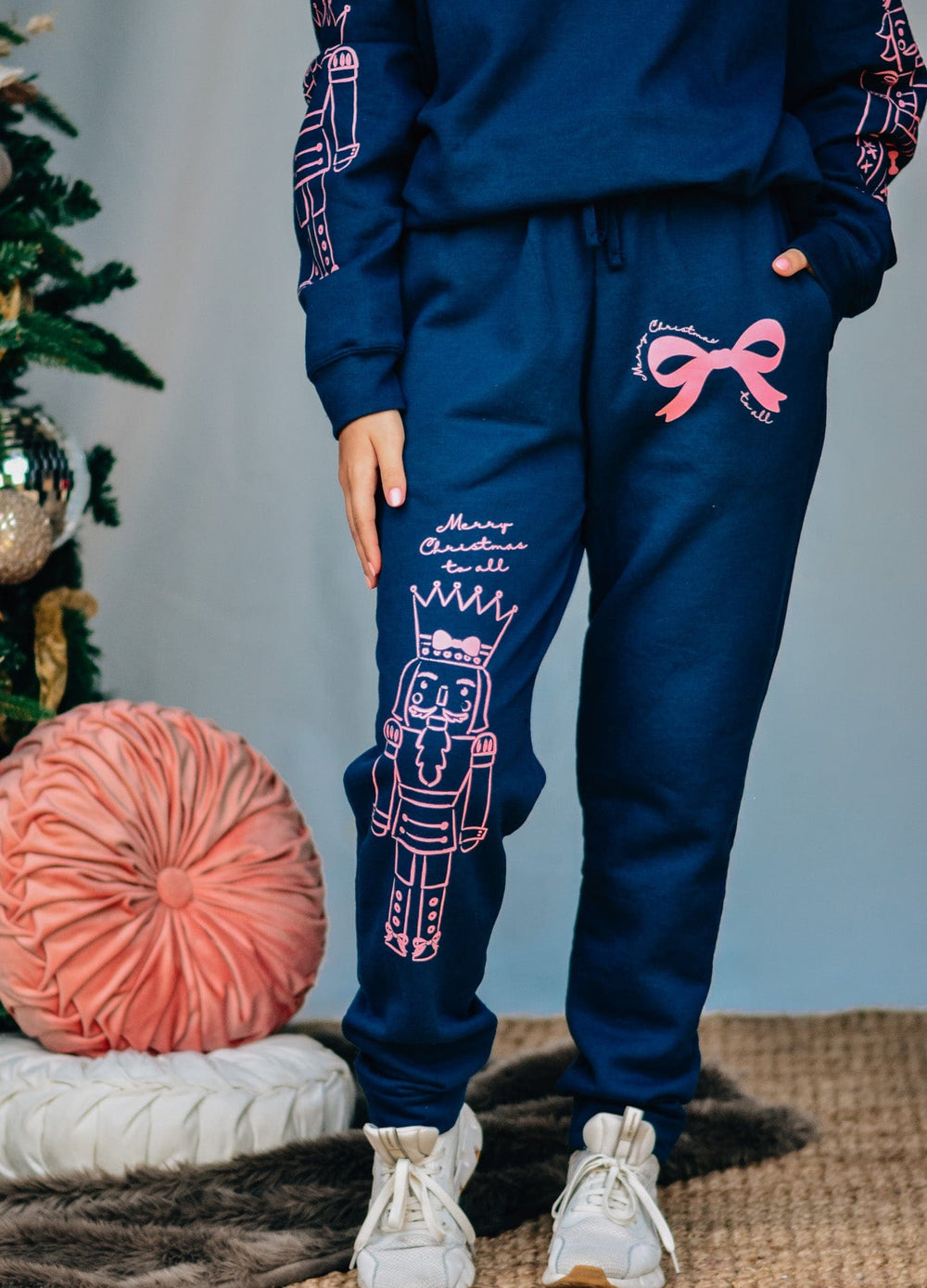 PREORDER- Nutcracker Bows Navy Joggers
