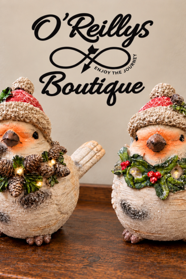 8.2"L B/O Resin Christmas Bird Light