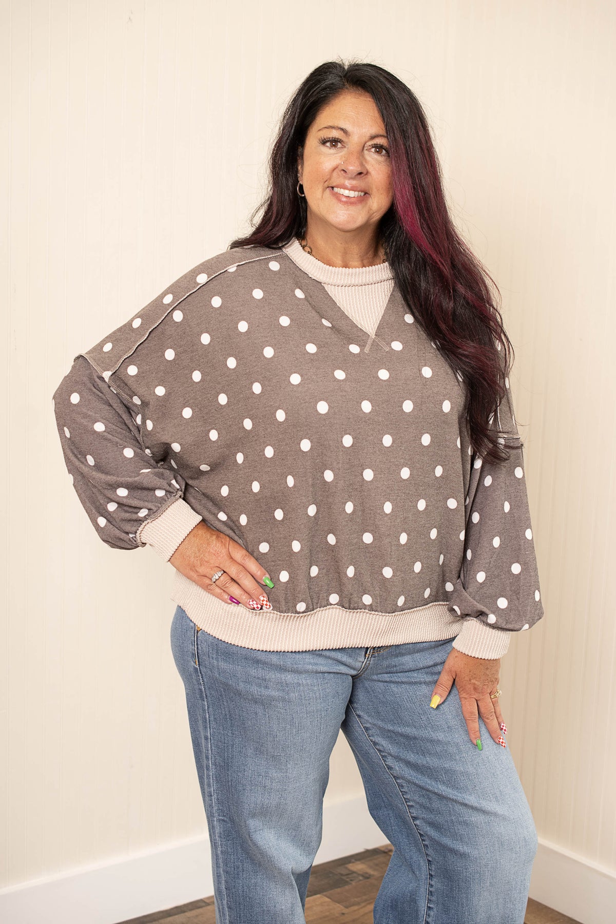 Staying True Pullover - Brown/Taupe