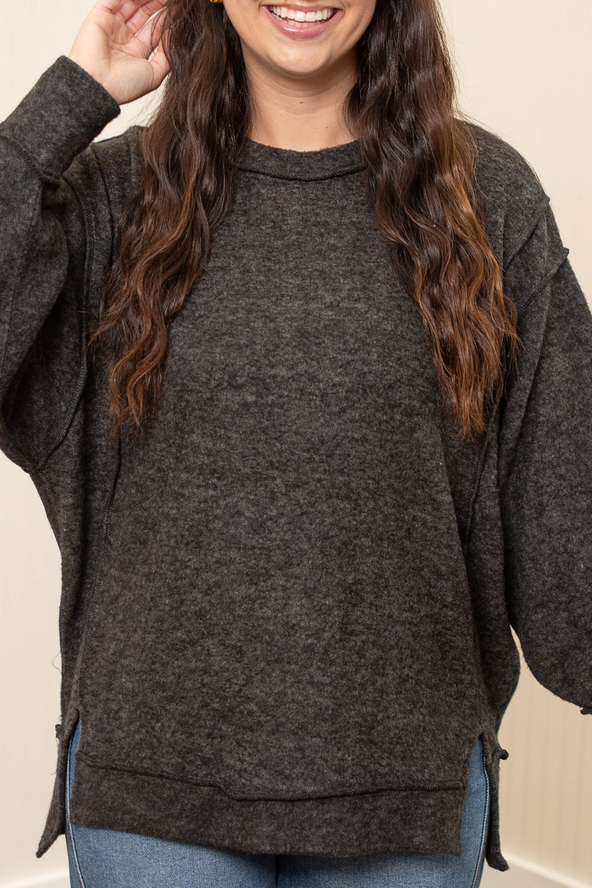 Black Cozy Crush oversized sweater