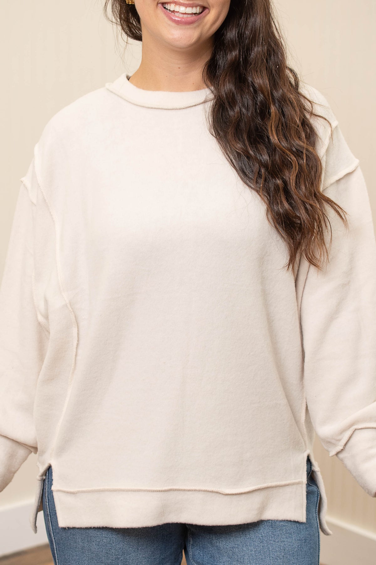 Ivory Cozy Crush oversized sweater