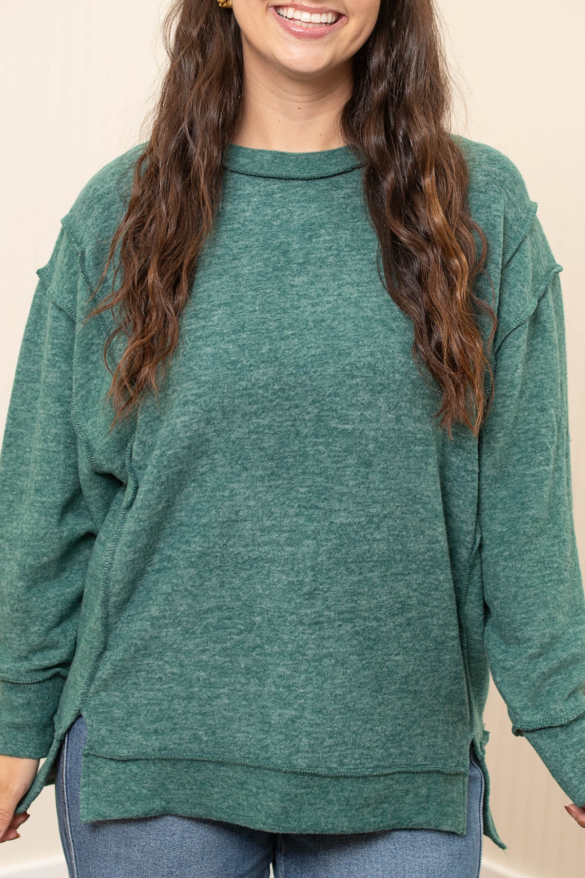 Dark green Cozy Crush oversized sweater