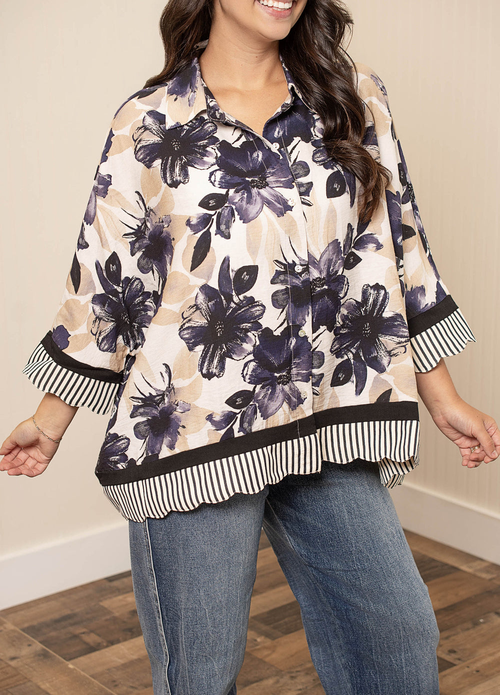 Coastal Breeze Floral Blouse