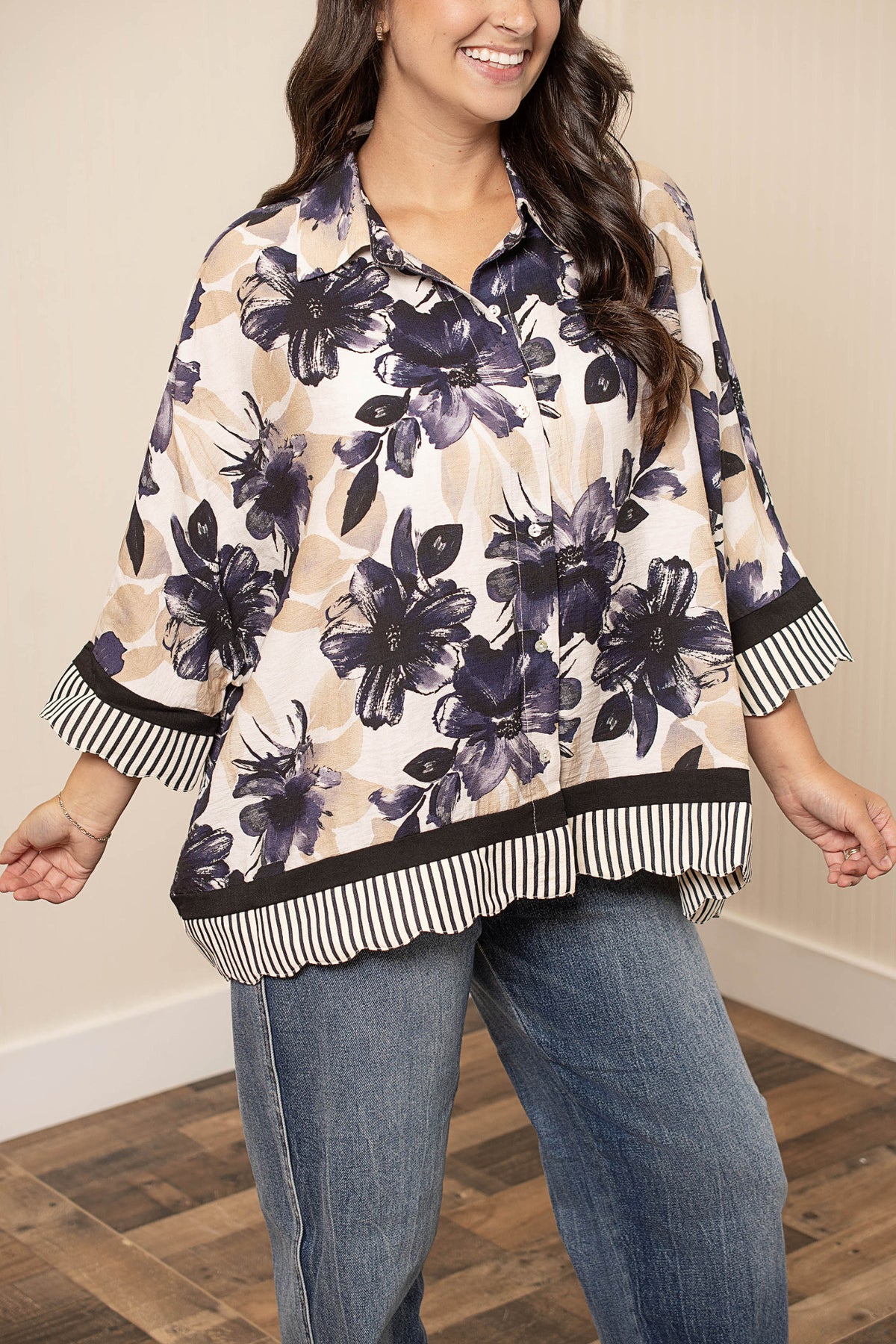 Coastal Breeze Floral Blouse
