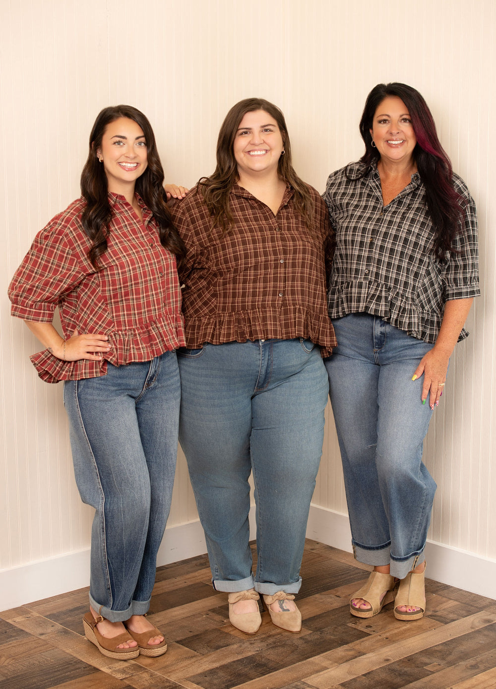Weekend Wanderer Plaid Button Up-Multiple Colors