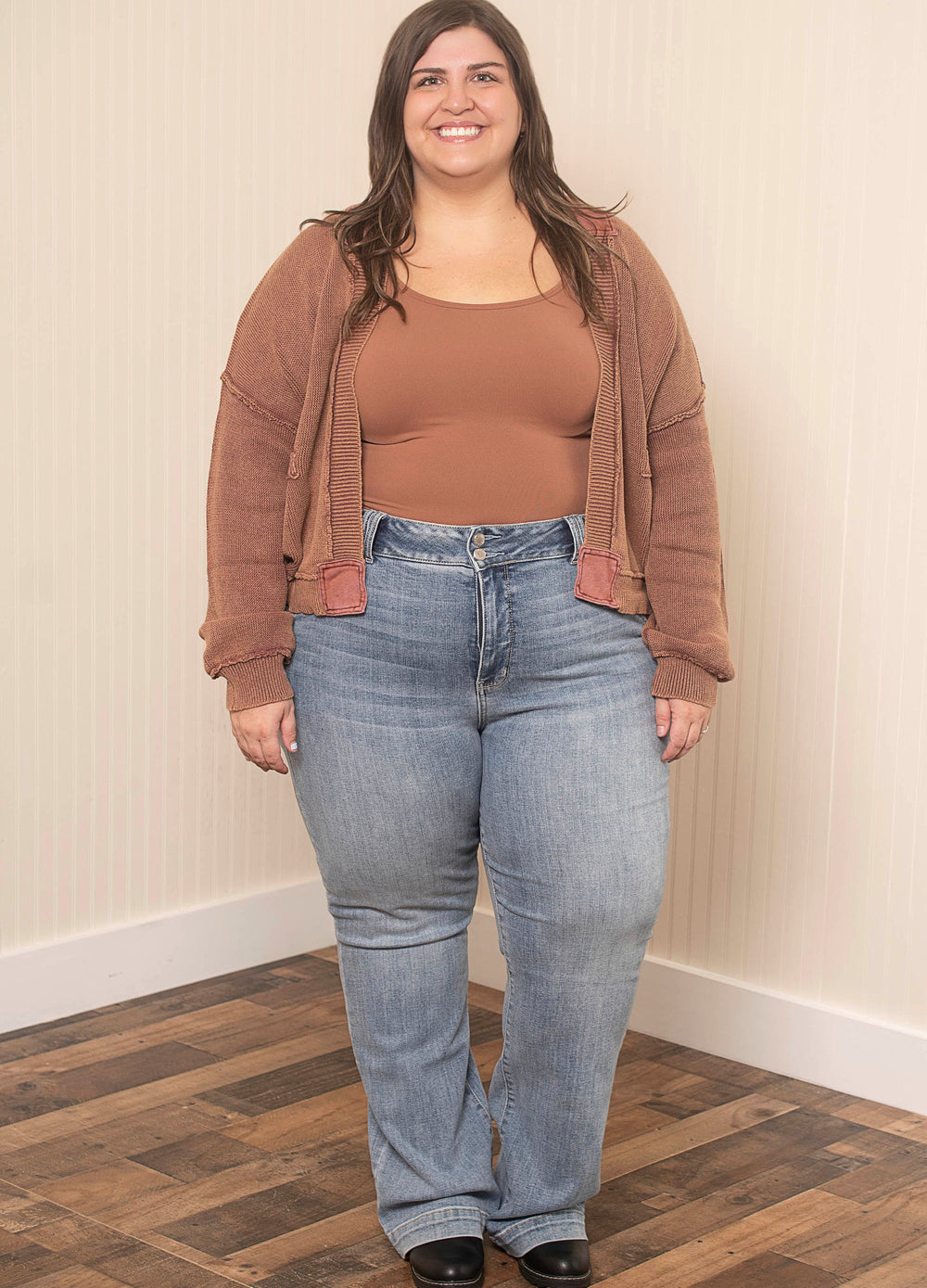 Dive In Cardigan-Chocolate