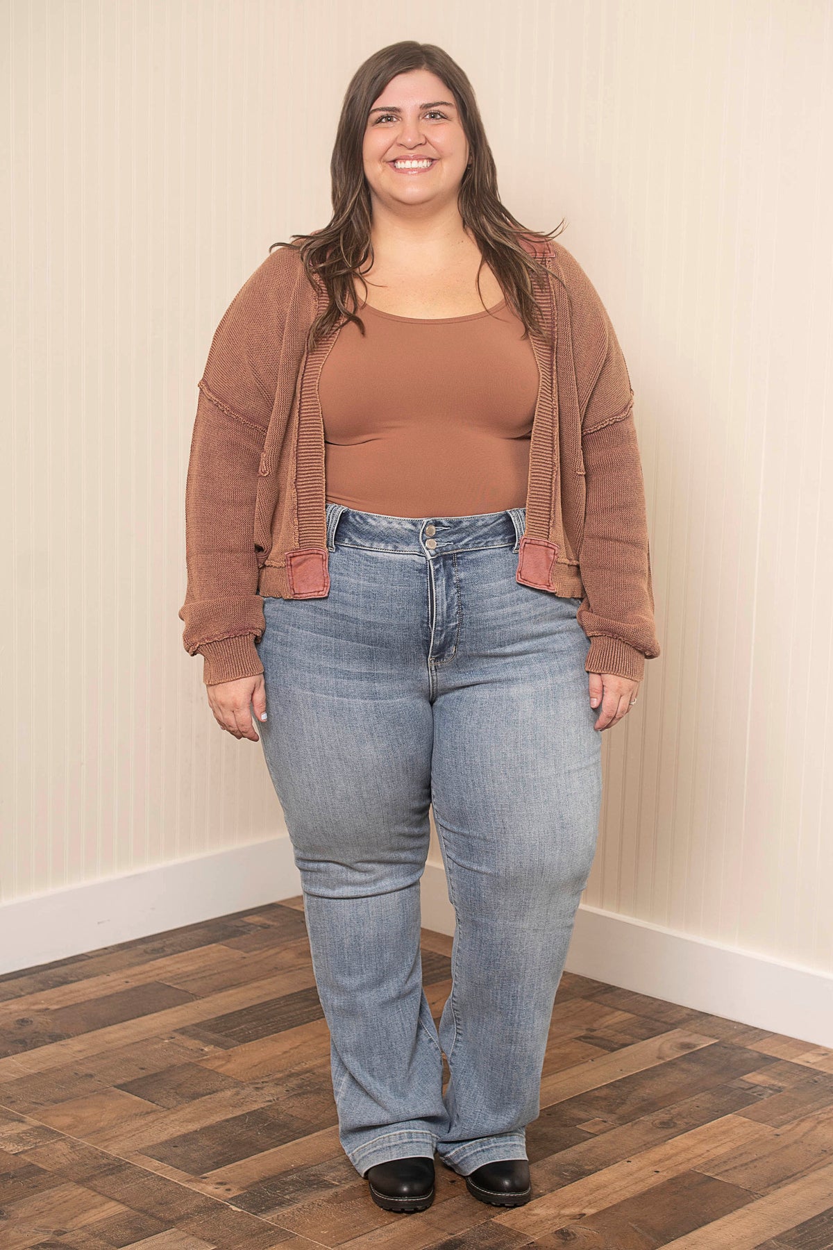 Dive In Cardigan-Chocolate