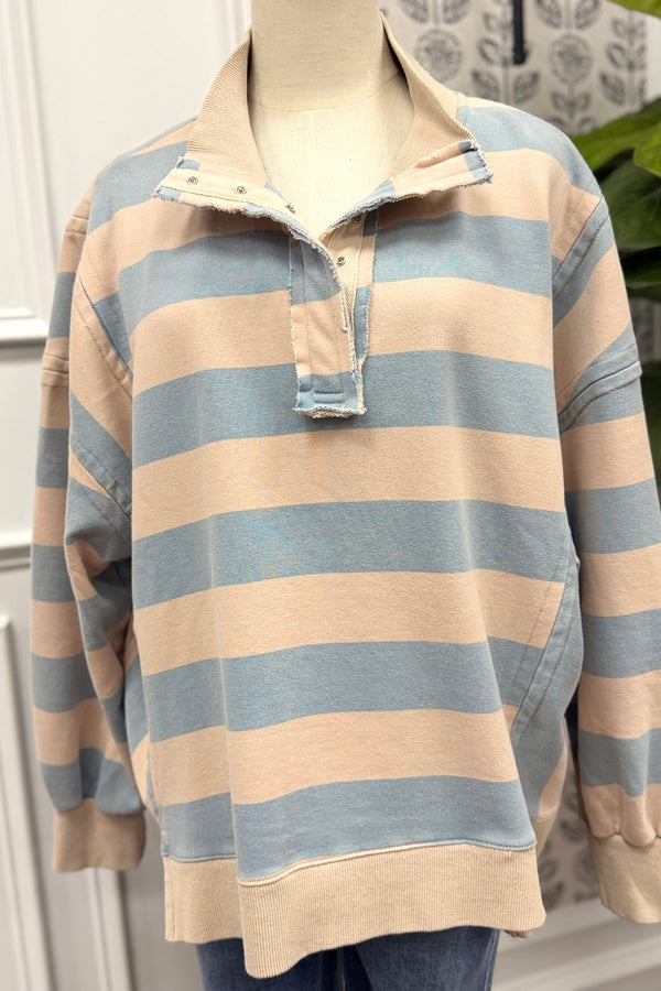 Wide Stripe Long Sleeve Top