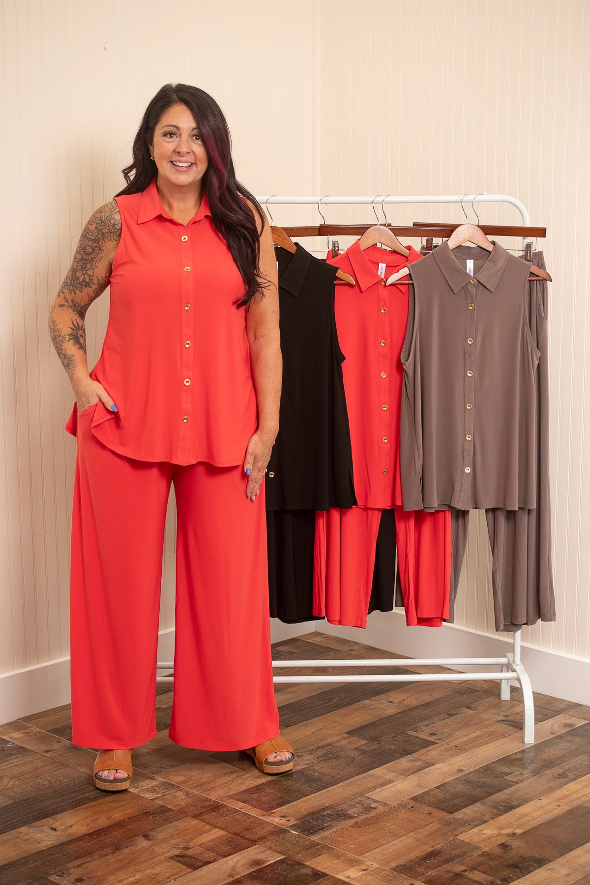 Dear Scarlett Life As We Know Solid Top & Pants Shoreline Set - Multiple Colors