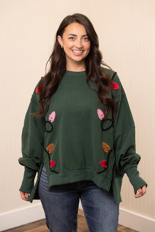 Light Bulb Detailed Mock Neck Sweatshirt