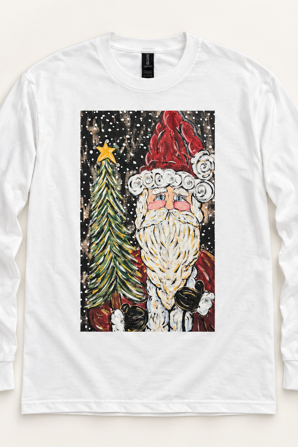 PREORDER Silent Night Santa Long Sleeve Tee