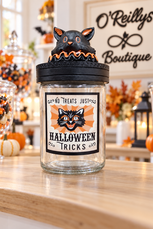 Resin & Glass Halloween Candy Jar - Multiple Designs
