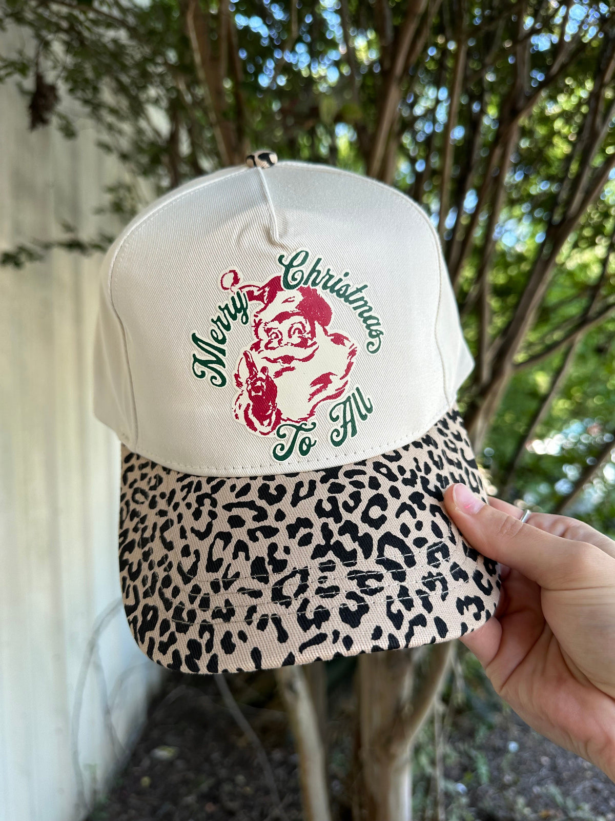 PREORDER- Vintage Santa Leopard Canvas Trucker Hat