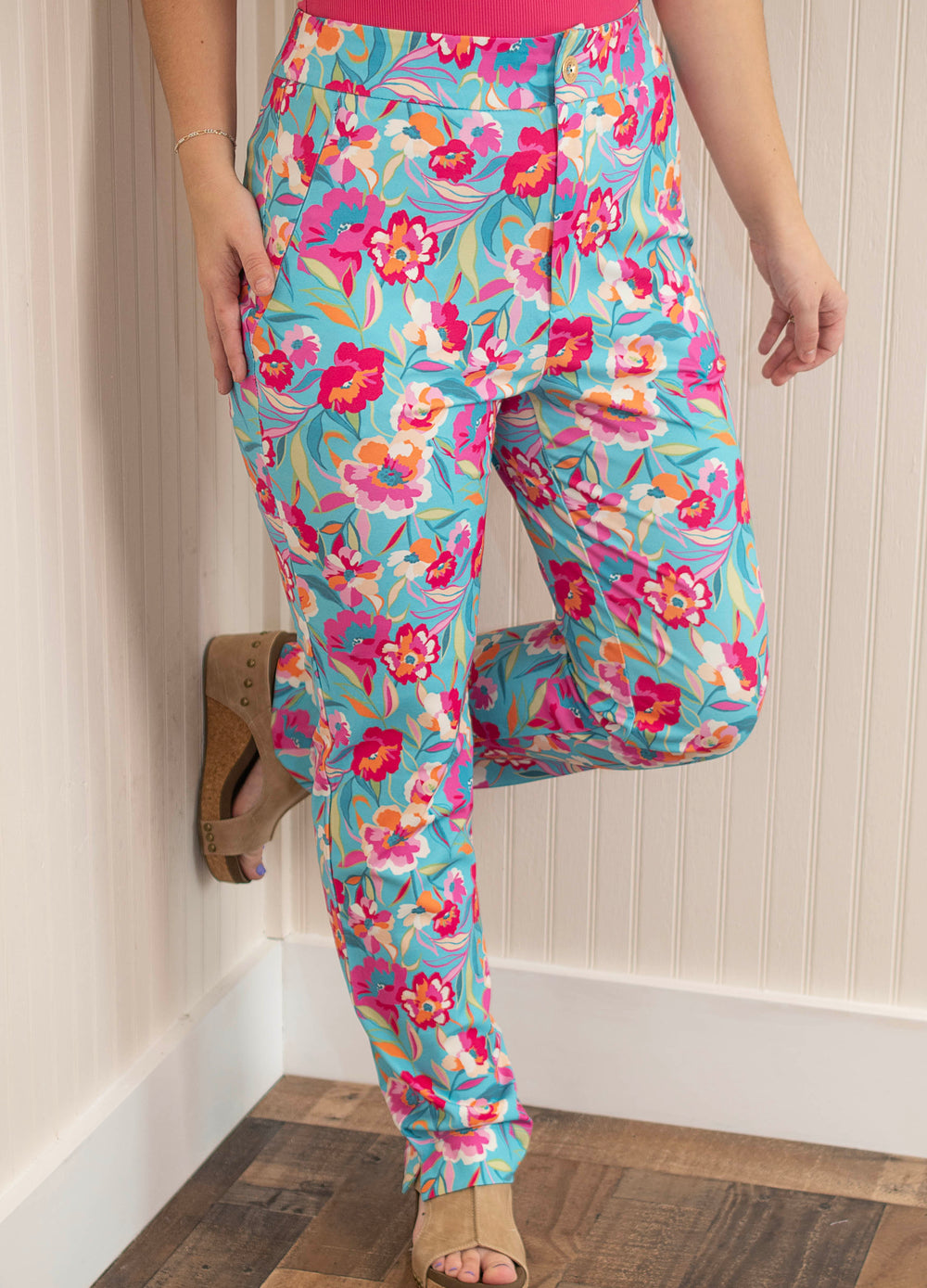 Dear Scarlett Polished & Chic Mon-Relaxed Pants - Mint Multi