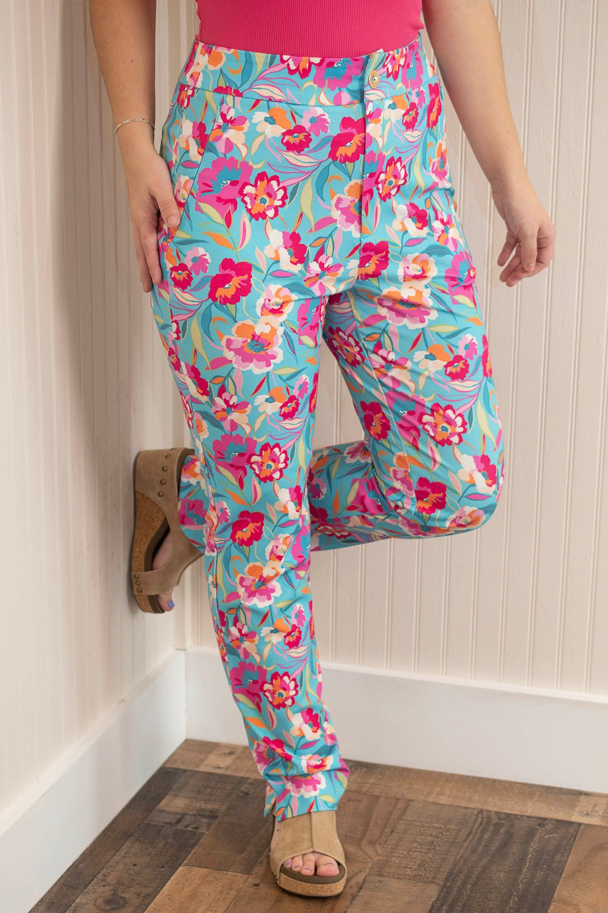 Dear Scarlett Polished & Chic Mon-Relaxed Pants - Mint Multi