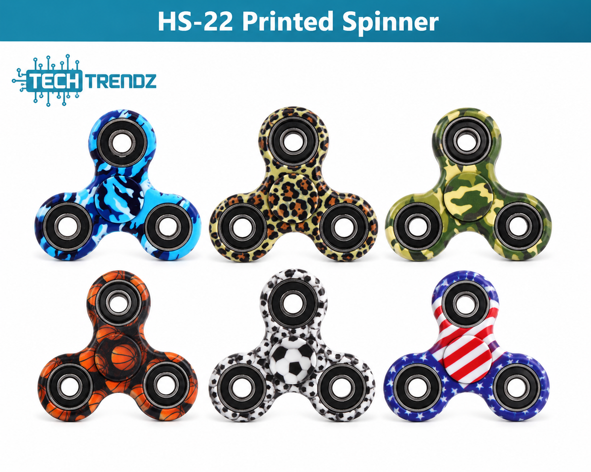 PREORDER- 5-Pack Printed Fidget Spinner
