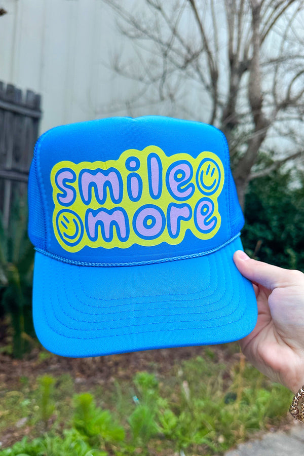 Smile More Columbia Blue Trucker