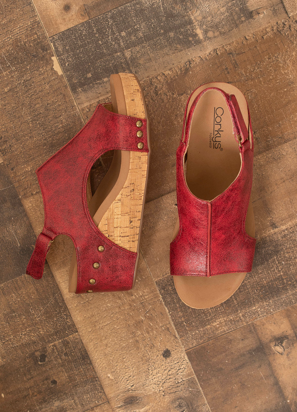 Carley Sandals - Red Distress