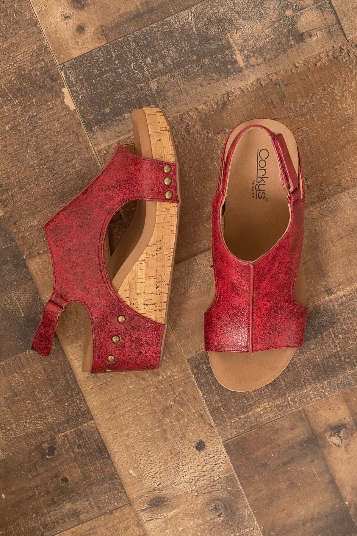 Carley Sandals - Red Distress