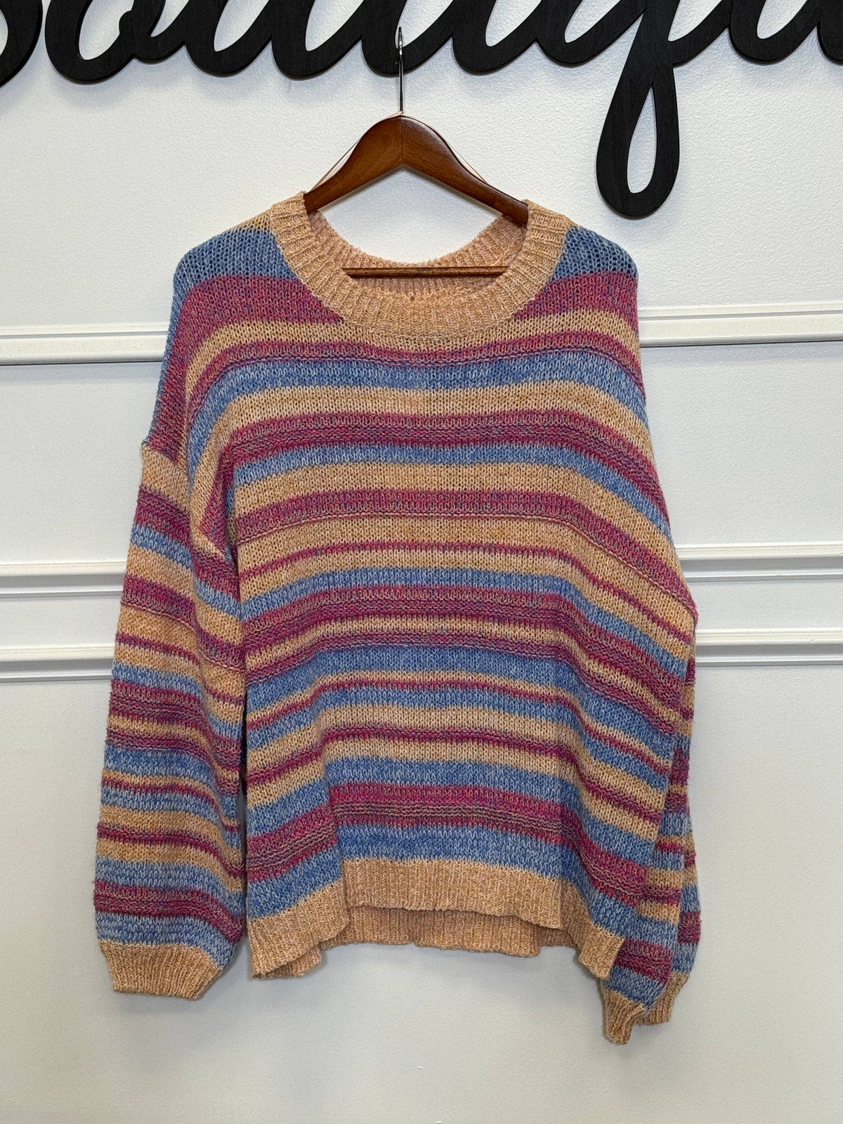 Multi Stripe Mix Knit Sweater