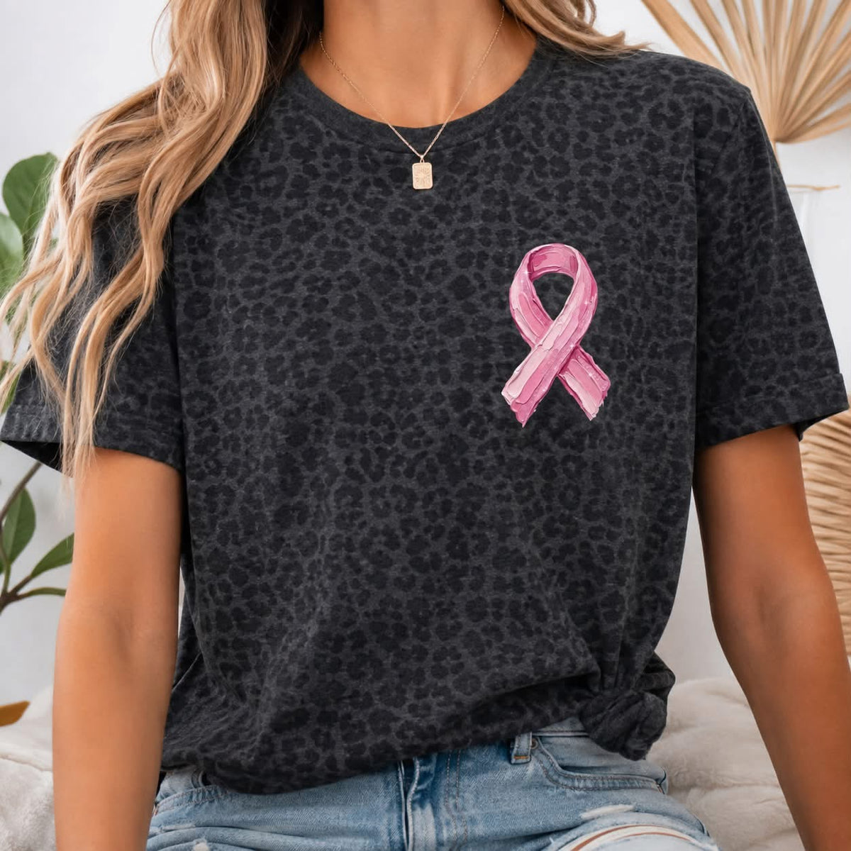 Breast Cancer Awareness Leopard Tee