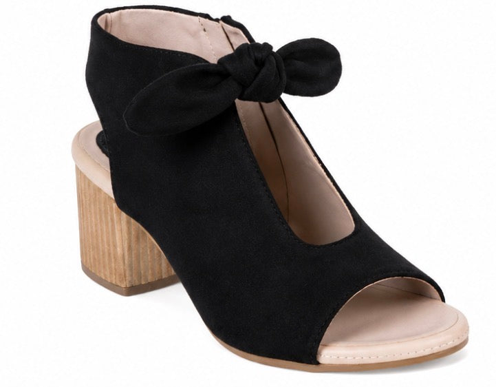 Kimora Black Suede Heeled Sandals