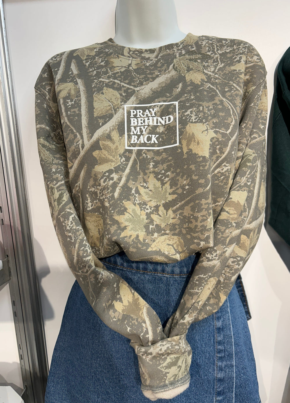 PREORDER- Pray Behind My Back Camo Sweatshirt