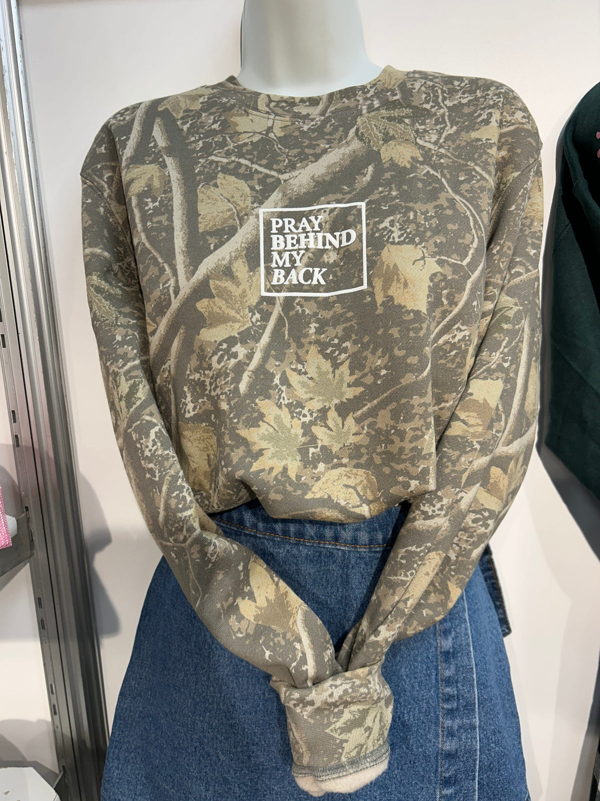 PREORDER- Pray Behind My Back Camo Sweatshirt