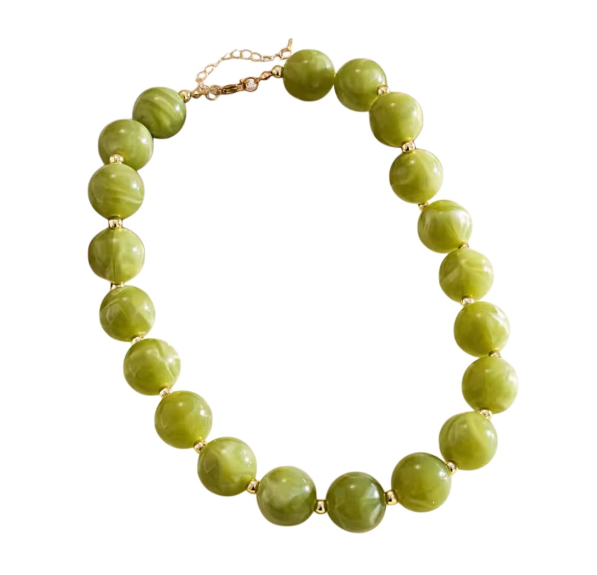 PREORDER- Abbie Green Opal Beaded Necklace