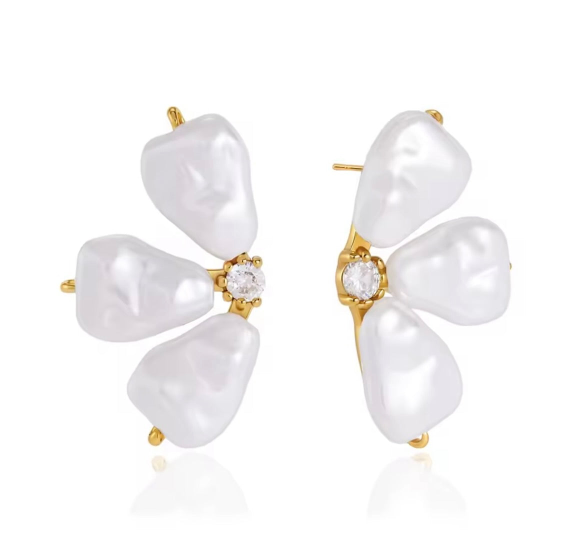 PREORDER- Alex Pearl Flower Earrings