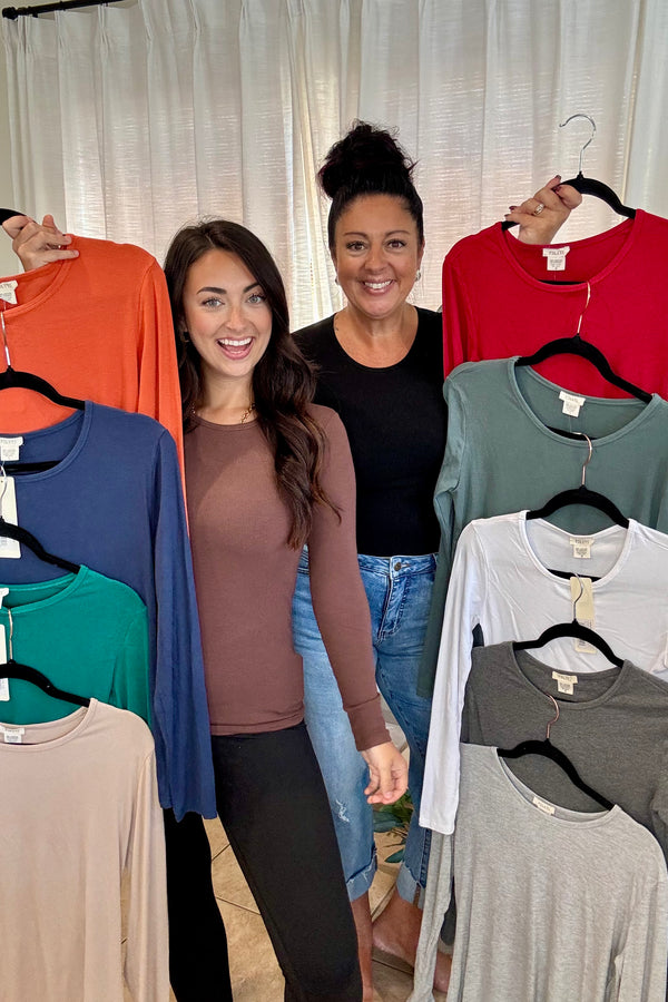Pure Comfort LuxeAir Ribbed Long Sleeve Top - Multiple Colors