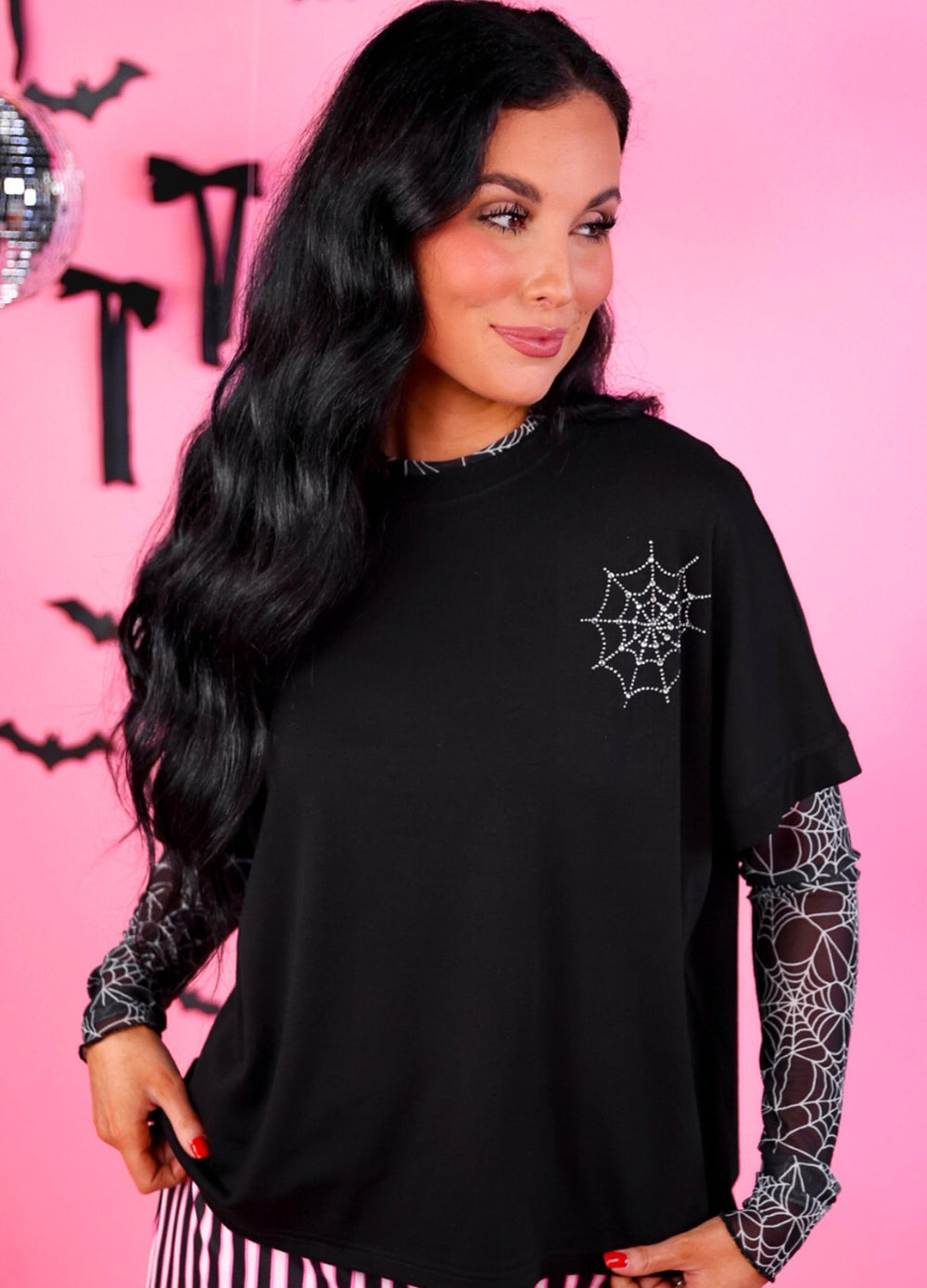 Rhinestone Web Tee