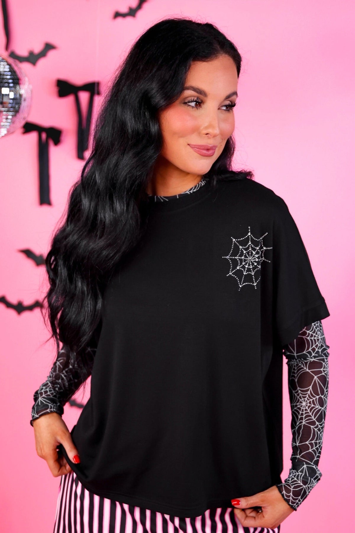 Rhinestone Web Tee