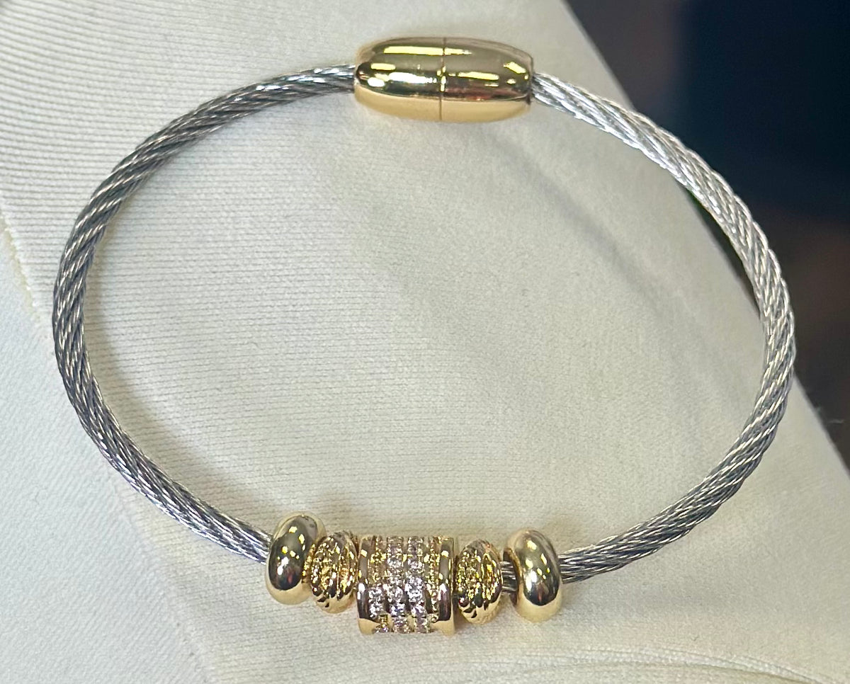 Multi Charm Twisted Magnetic Bracelet