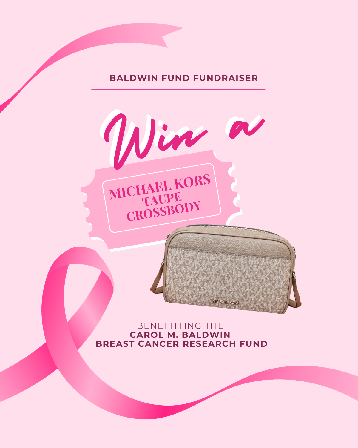 Baldwin Fund Raffle Ticket | Michael Kors Taupe Crossbody