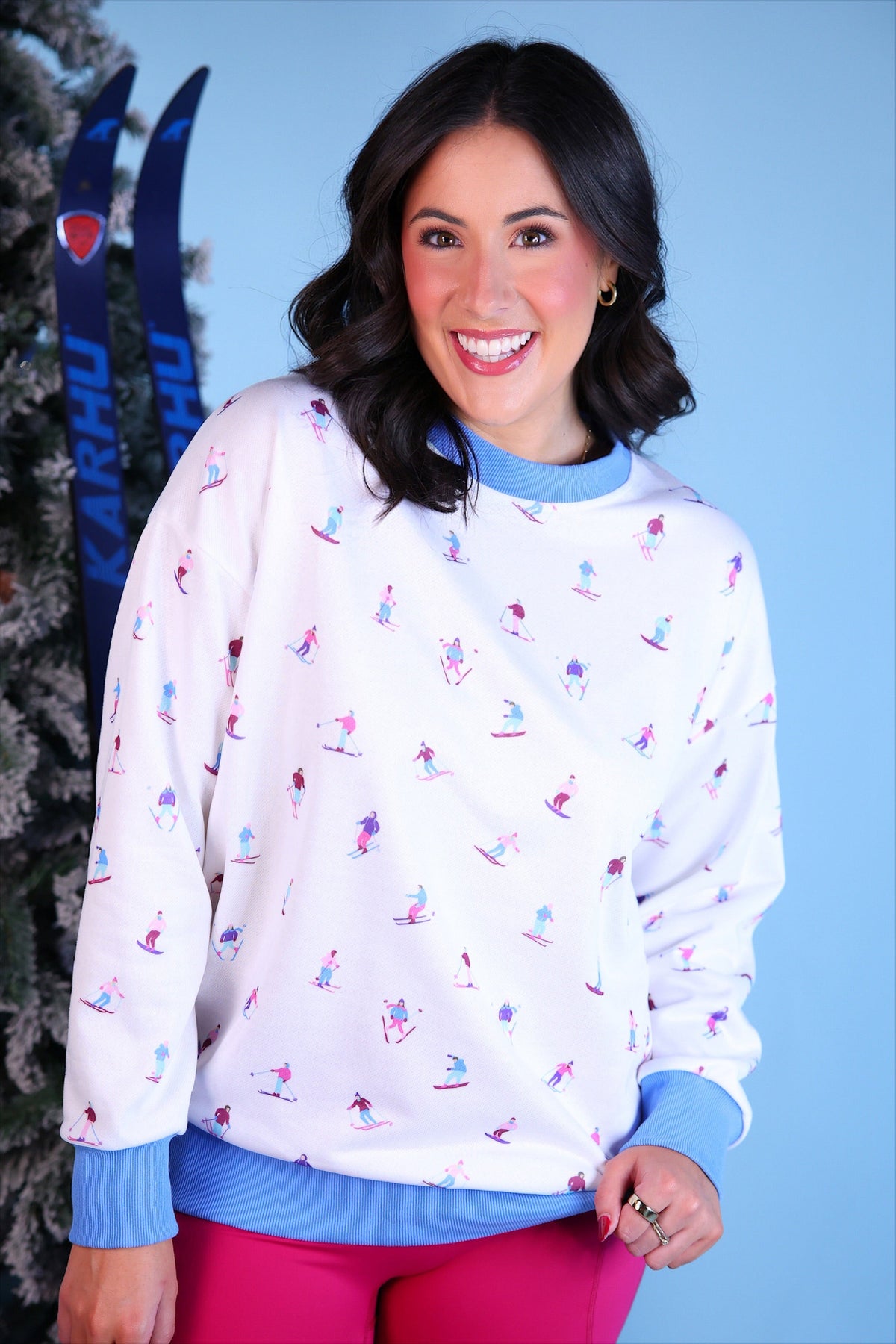 Let's Go Skiing Pullover in Multi