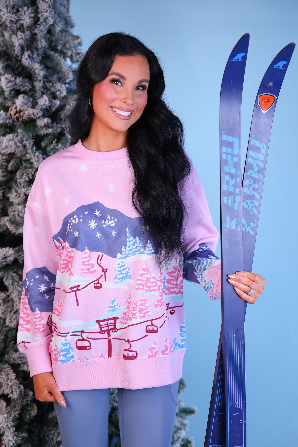 Meet Me on the Slopes Pullover in Pink