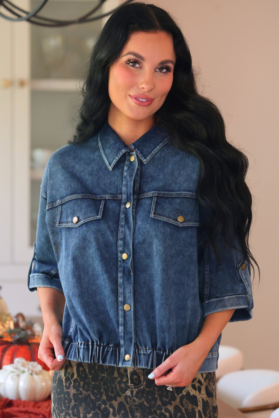 Refined Denim Bomber Jacket- Light Wash