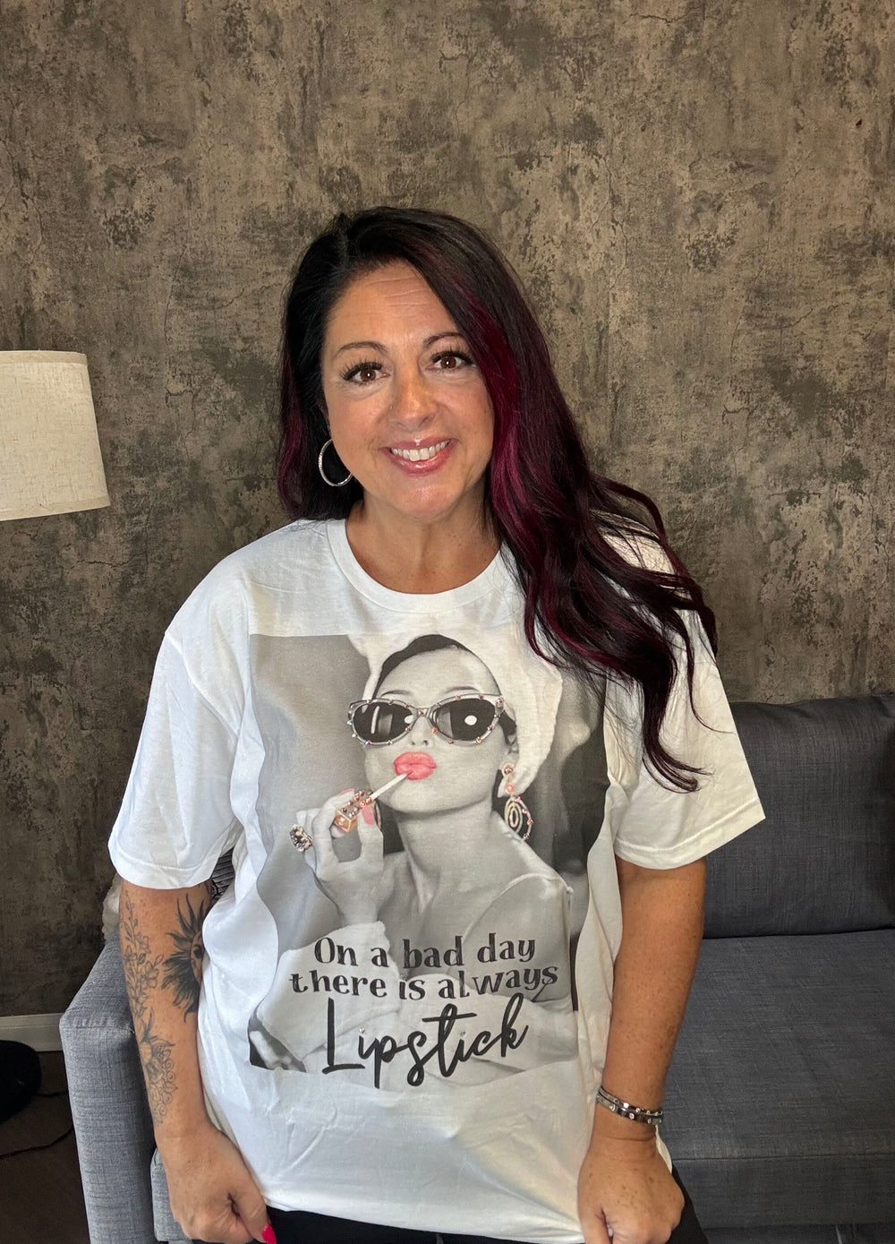 There’s Always Lipstick Bling Graphic Tee