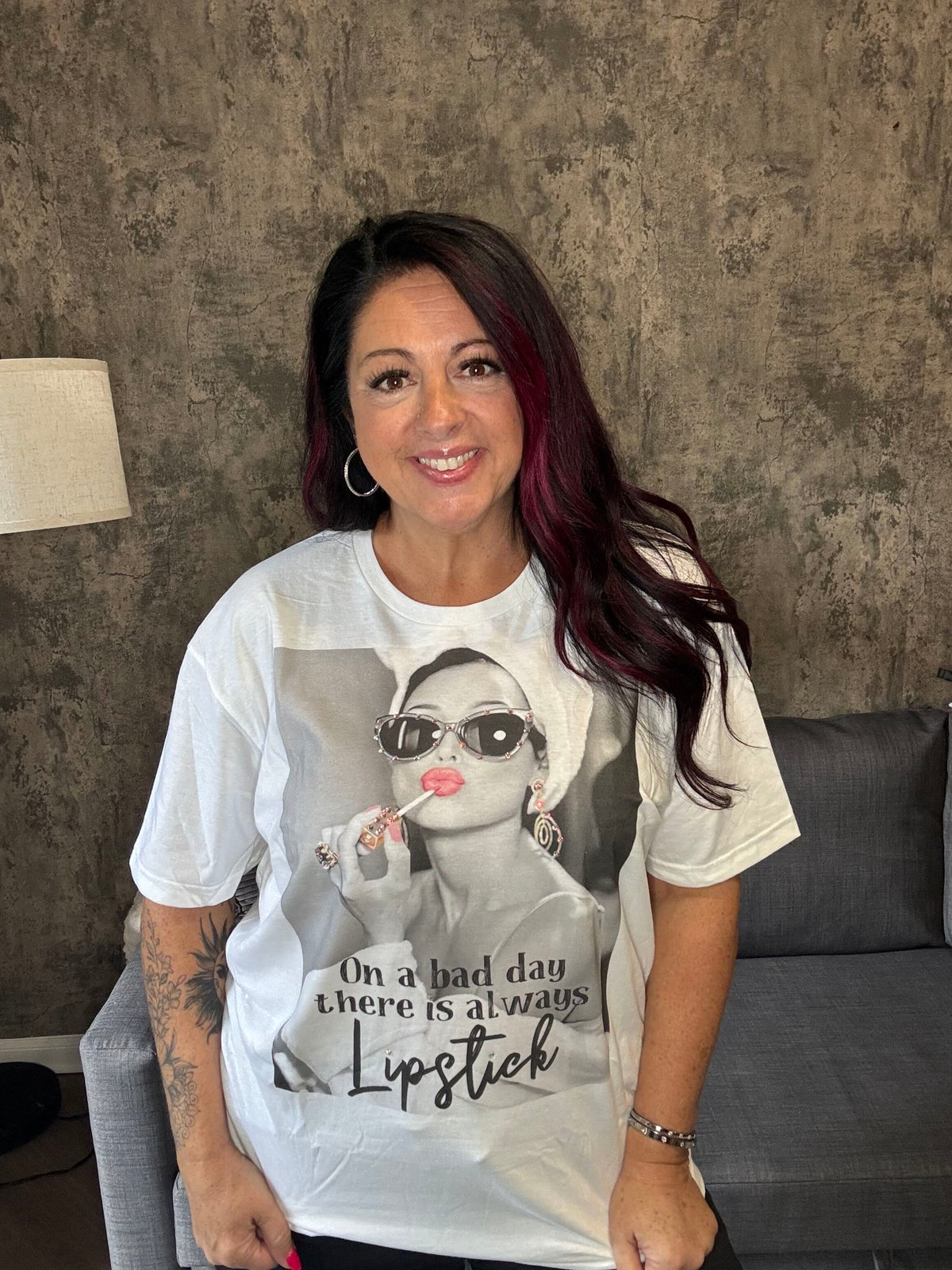 There’s Always Lipstick Bling Graphic Tee