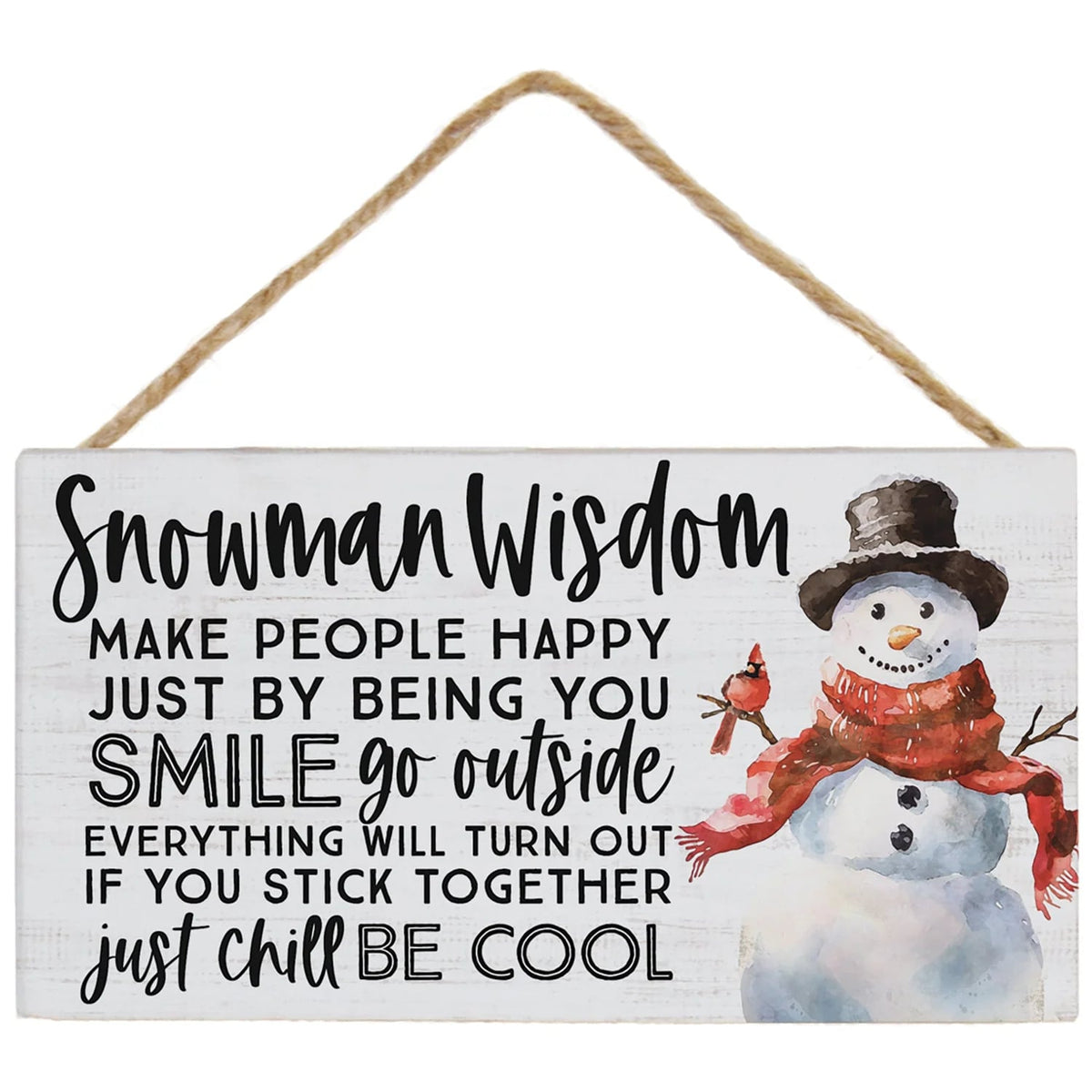 PREORDER- Snowman Wisdom Small Hanging Sign Decor