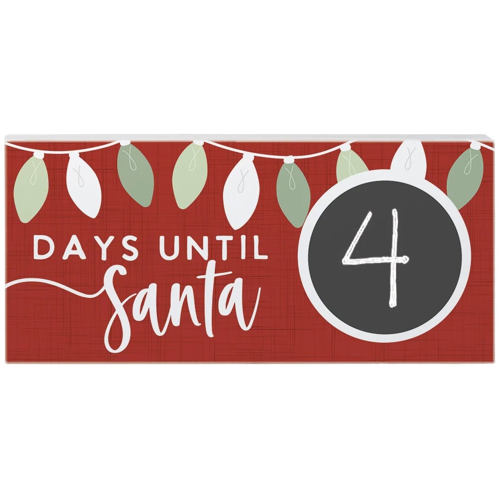 PREORDER- Days Santa Lights Christmas Chalk Sign Coutdown