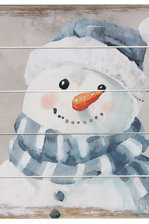 PREORDER- Blue Snowman 8" Christmas Pallet Sign