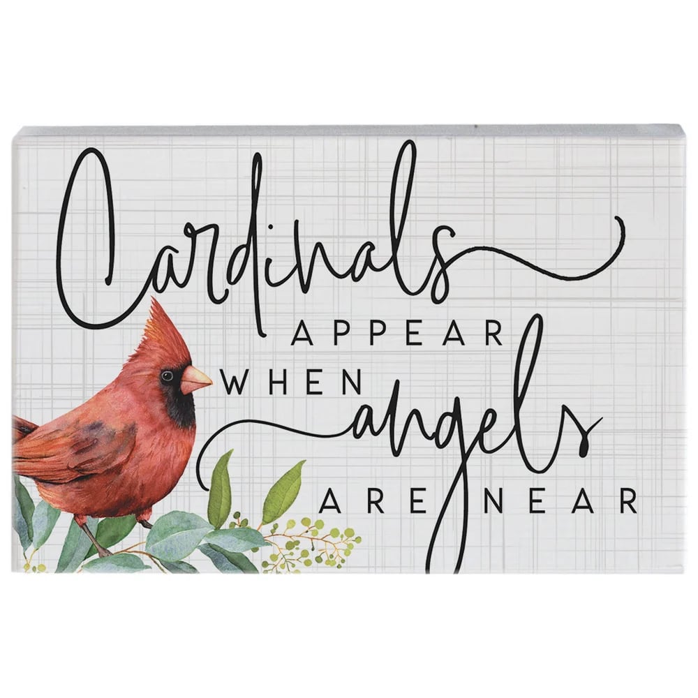 PREORDER- Cardinals Appear Memorial Tabletop Block Sign Decor
