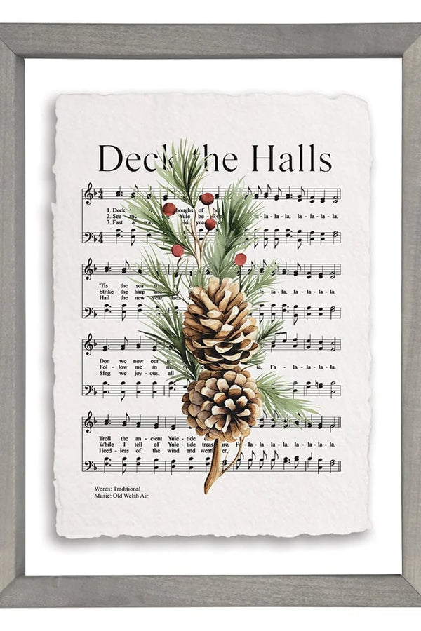 PREORDER- Deck Halls Greenery Christmas Floating Framed Wall Art