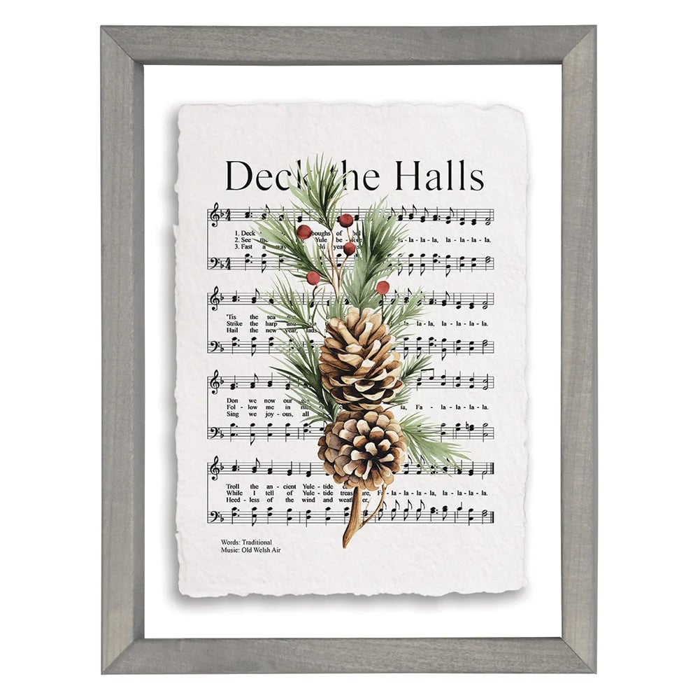 PREORDER- Deck Halls Greenery Christmas Floating Framed Wall Art